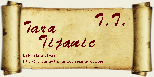 Tara Tijanić vizit kartica